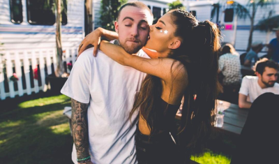 Ariana Grande kissing Mac Miller