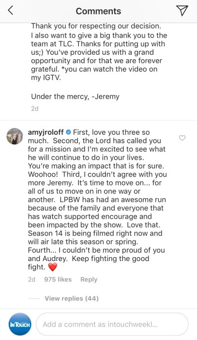 amy roloff cryptic message