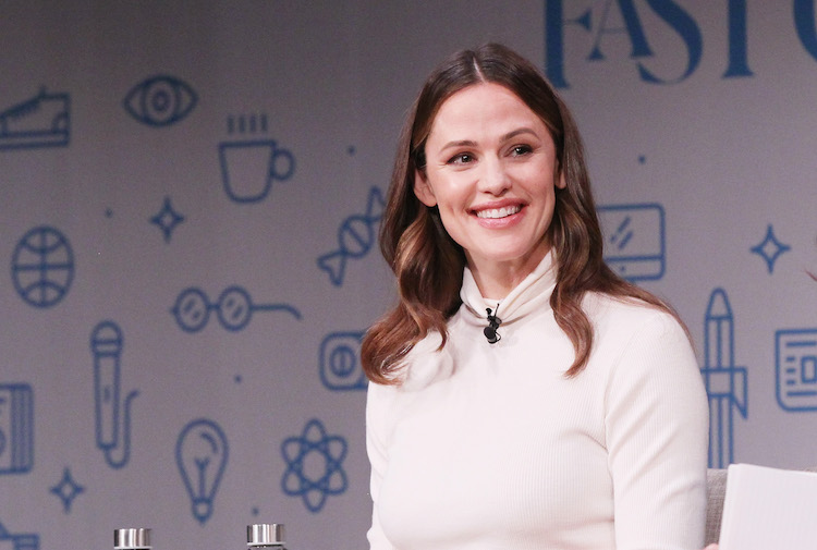 Jen Garner on stage at an event in NYC