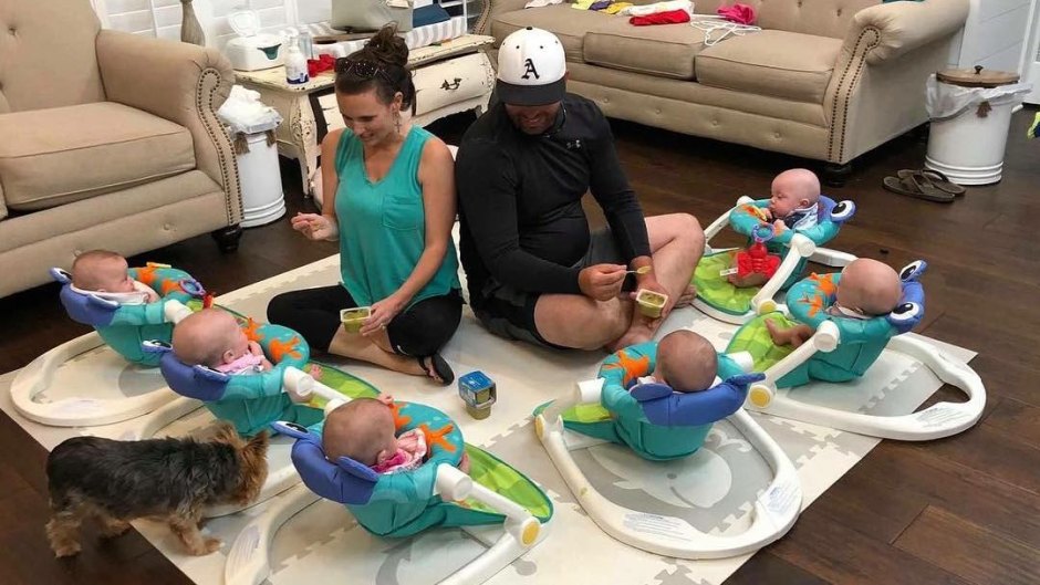 Courtney And Eric Waldrop With Sextuplets