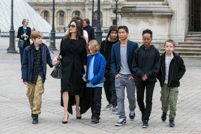 Angelina Jolie with her kids