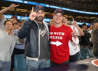 Ben Affleck and Matt Damon at the Red Sox game