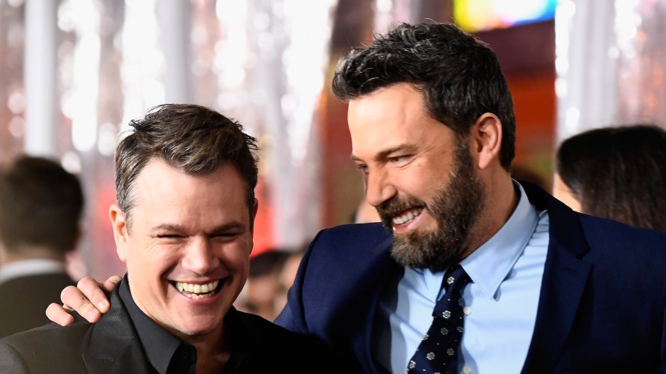 Ben Affleck and Matt Damon laughing at each other