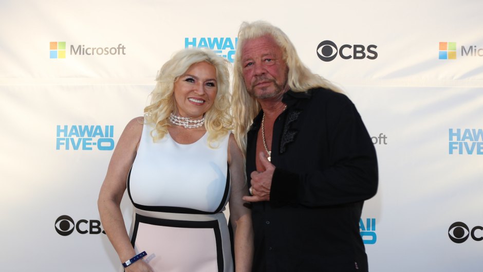 Beth and Duane Chapman at an event, Beth wearing white
