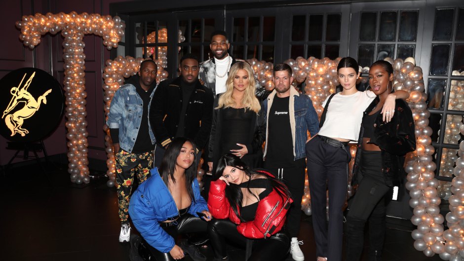 Tristan Thompson with Khloe, Kendall, and Kylie Jenner