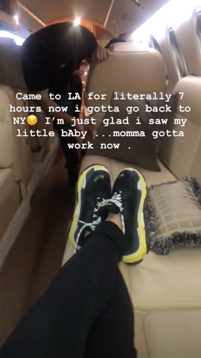 Cardi B on a flight from LA to NY