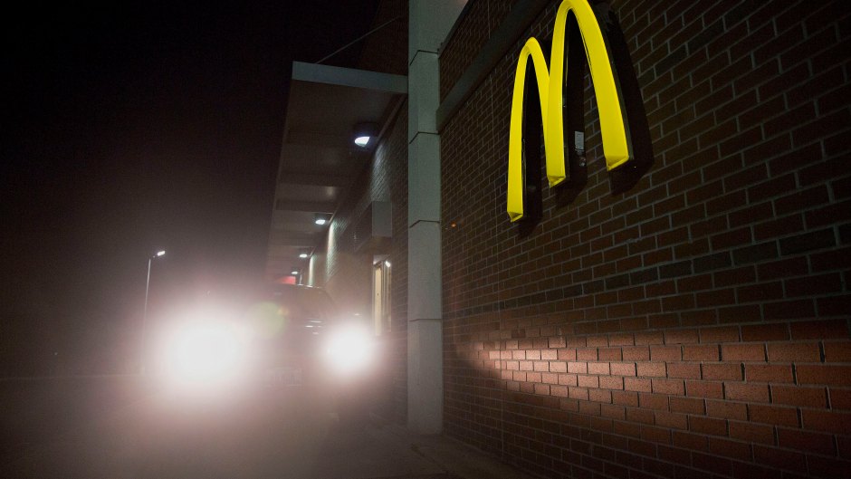 Car At McDonald's Drive-Thru At Night