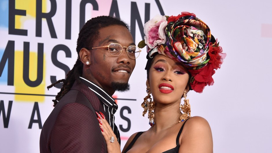 Cardi B and Offset on a carpet together