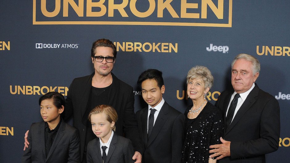 Brad Pitt with his kids at a premeire