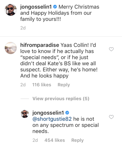 Jon Gosselin Says Collin Gosselin Does Not Have Special Needs