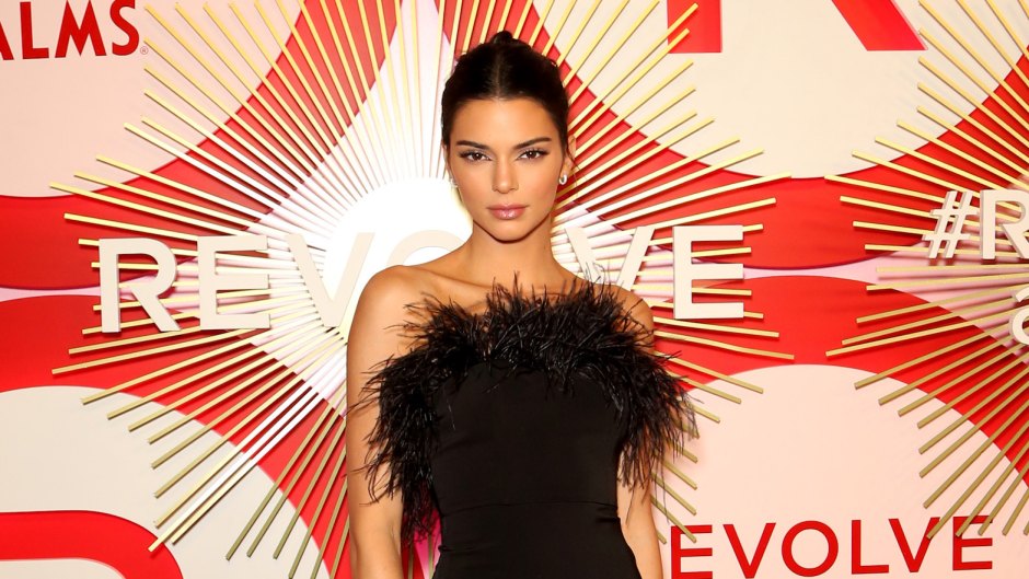 Kendall Jenner wearing a furry black outfit