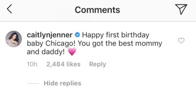 Caitlyn Jenner comments on Kim Kardashian's instagram