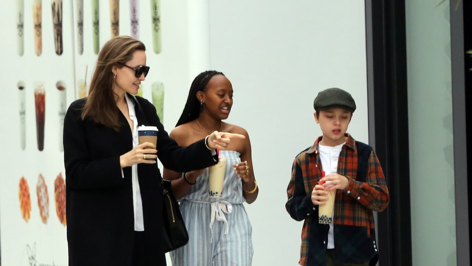 Angelina Jolie with Zahara and Knox