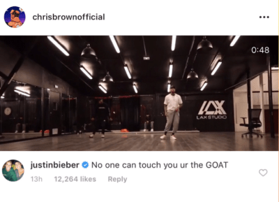 Justin Bieber comments on Chris Brown