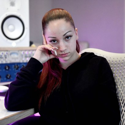 Bhad Bhabie Sits On Chair In Recording Studio