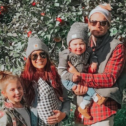Chelsea Houska And Family In Apple Orchard