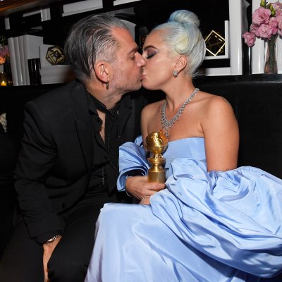 Lady Gaga kissing Christian Carino