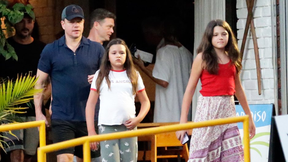 Pizza on Dad Matt Damon Takes His Rarely Seen Daughters to Dinner in Australia