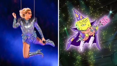 Lady Gaga Next To SpongeBob Singing Goofy Goober