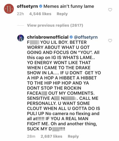 Offset Seemingly Responds Again to Feud With Chris Brown