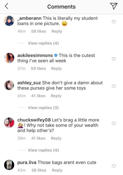 Khloe Kardashian Birkin comments