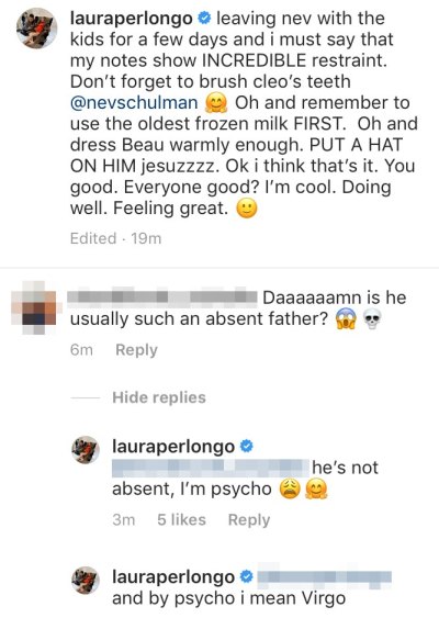 Laura Perlongo claps back