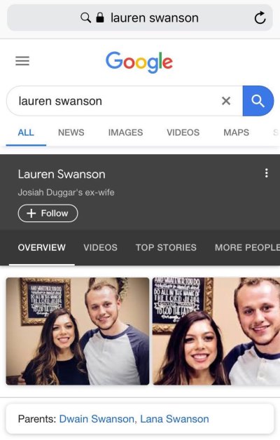 Lauren Swanson 'ex-wife' on Google