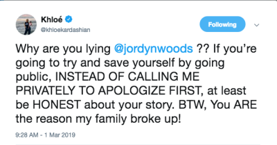 Khloe Kardashian tweet about jordyn woods red table talk interview