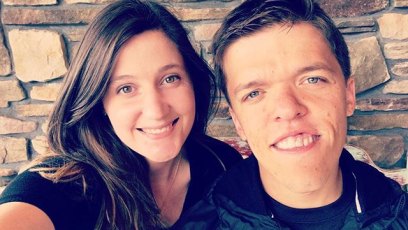 Zach and Tori Roloff Take Selfie In Front Of Stone Wall