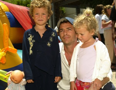 luke perry with his daughter and son at an event