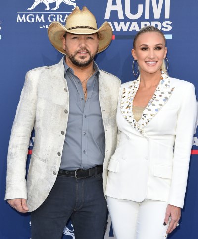 Brittany Kerr and Jason Aldean wearing white