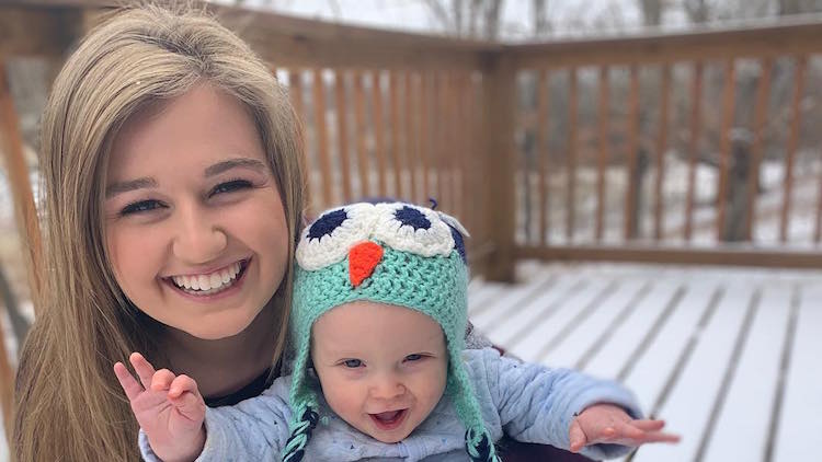 Kendra Duggar Holds Baby Garrett Outside in Snow