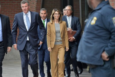 Lori Loughlin in a Brown Suit in Court