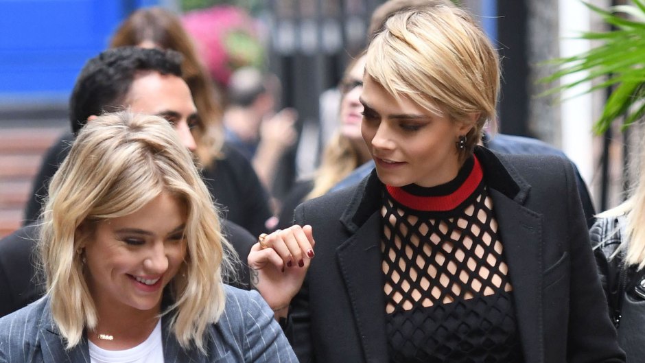 Cara Delevigne and Ashley Benson Smiling and walking Together