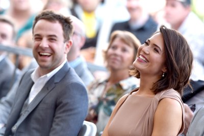 Mandy Moore Laughing With Taylor Goldsmith