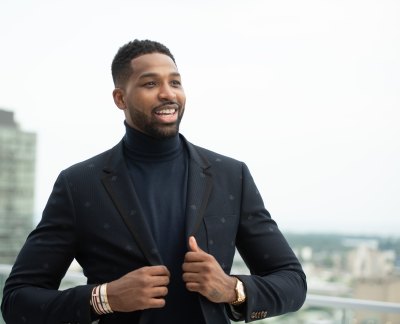 Tristan Thompson Wearing a Suit in Canada