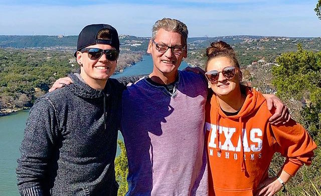 Tyler Baltierra with Dad Butch and Sister Amber
