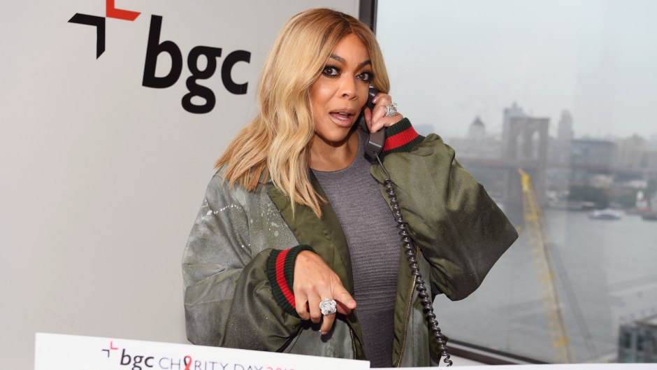 Wendy Williams on the Phone With a Gray Sweater