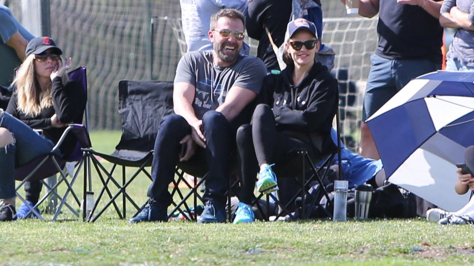 Ben Affleck with Jennifer Garner on a Soccer Field