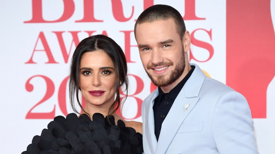 Cheryl Cole Wearing Black With Liam Payne in a Blue Suit
