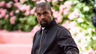Kanye West Wearing a Black Jacket at the Met Gala