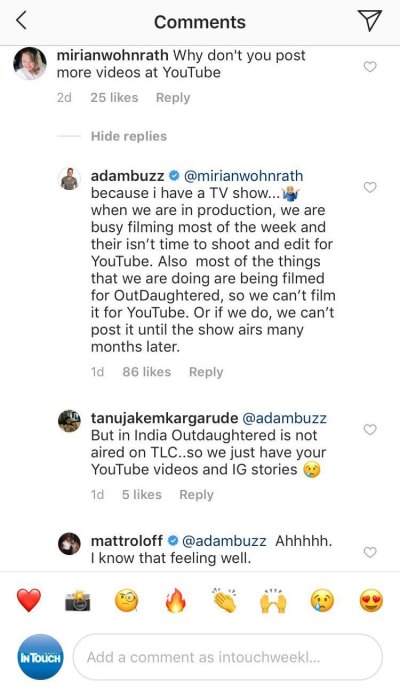 Matt Roloff Comments On Adam Busby's Instagram