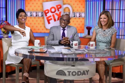 Tamron Hall Wearing a White Dress with Al Roker and Natalie Morales