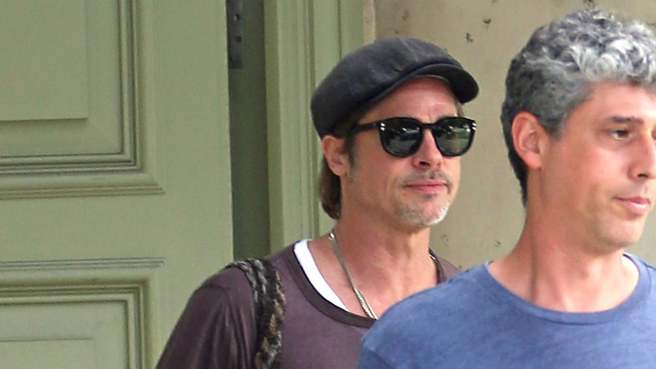 Brad Pitt Wearing Sunglasses While He Leaves His Home in Malibu
