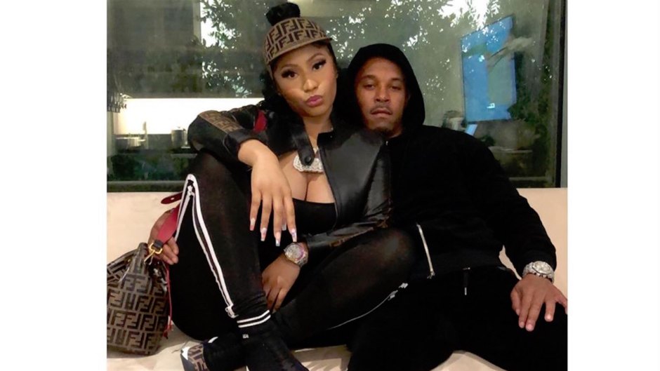 Nicki Minaj In Black Sweatpants at the Airport with Kenneth Petty