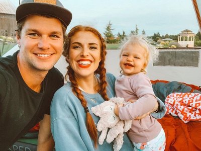 Audrey and Jeremy Roloff with Daughter Ember Celebrities Hugging Sons Daughters