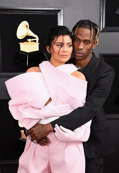 Kylie Jenner Pink Balenciaga Jumpsuit Travis Scott Tux Grammy Awards
