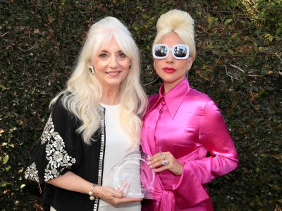 Lady Gaga Wearing Pink With Her Mom