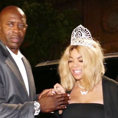 Wendy Williams Wearing a Black Dress With a Tiara