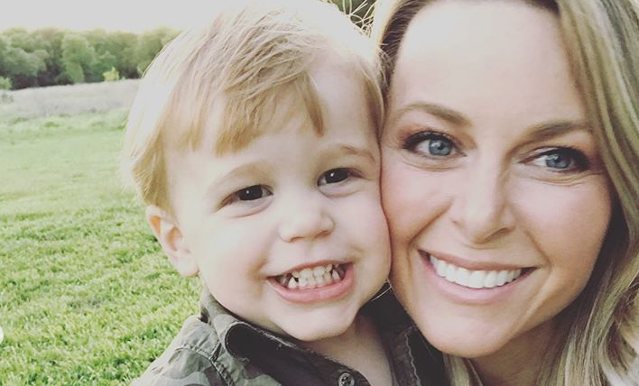 Amber Smith Poses With Son River